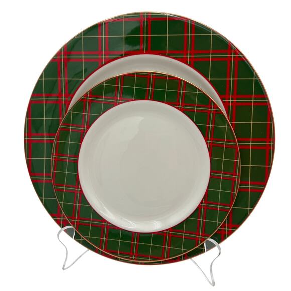 Vintage Saucers (4) Tartan Plaid by Royal Doulton Set of 4 - Picture 8 of 12